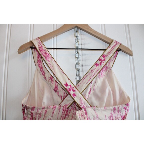 LOFT 100% Silk Boho Maxi Dress Floral Empire Waist Resort Summer Size 10 - Picture 9 of 12